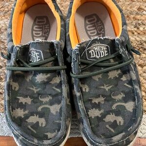 Hey Dude Kids Camo Green Shoes